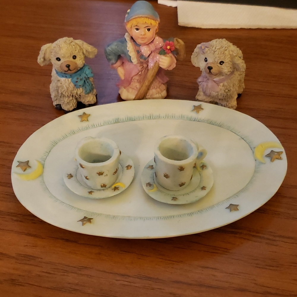 1995 sheep girl miniature tea set - Picture 1 of 1